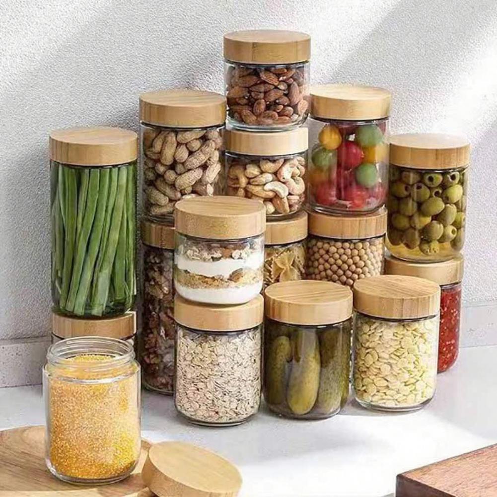 Meal Prep Overnight Oats - مجموعة من 4 أوعية زجاجية بتصميم