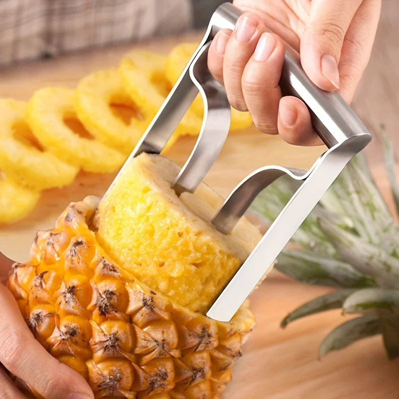 Pineapple Corer Slicer - قطعة واحدة: أداة تقشير وتقطيع الأناناس،