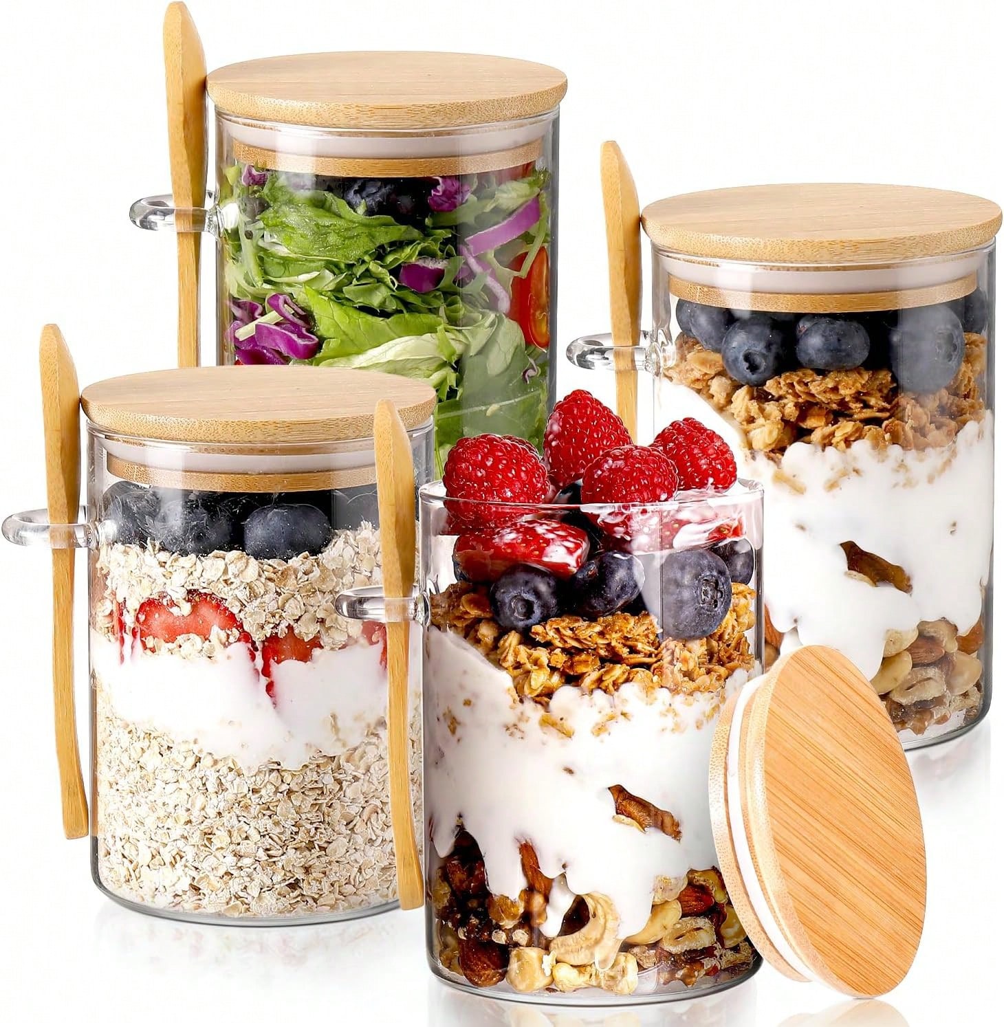 4 عبوات من أوعية الشوفان الليل - مراجعة Meal Prep Overnight Oats وسعره