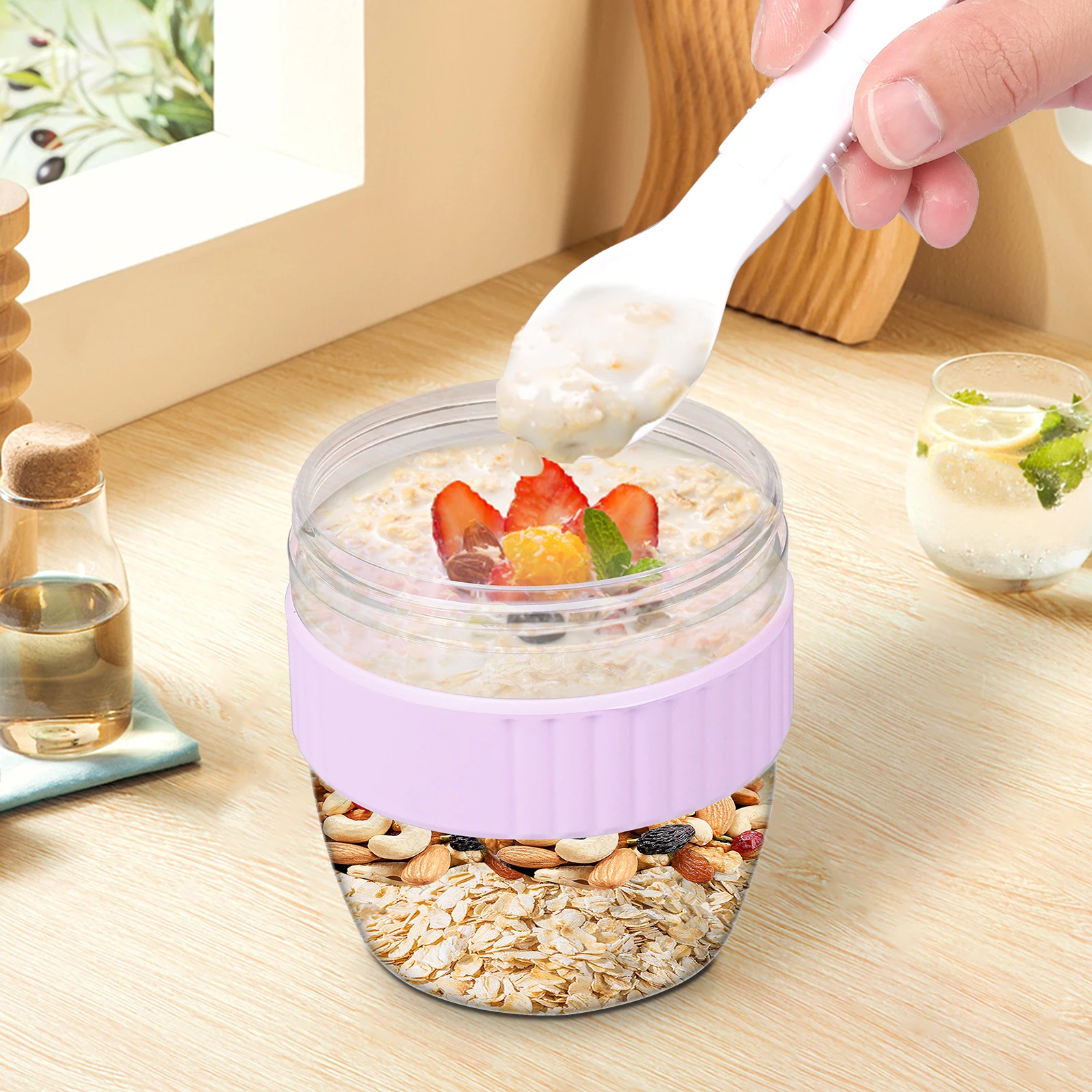 وعاء للشوفان المخفوق مزدوج الط - مراجعة Meal Prep Overnight Oats وسعره