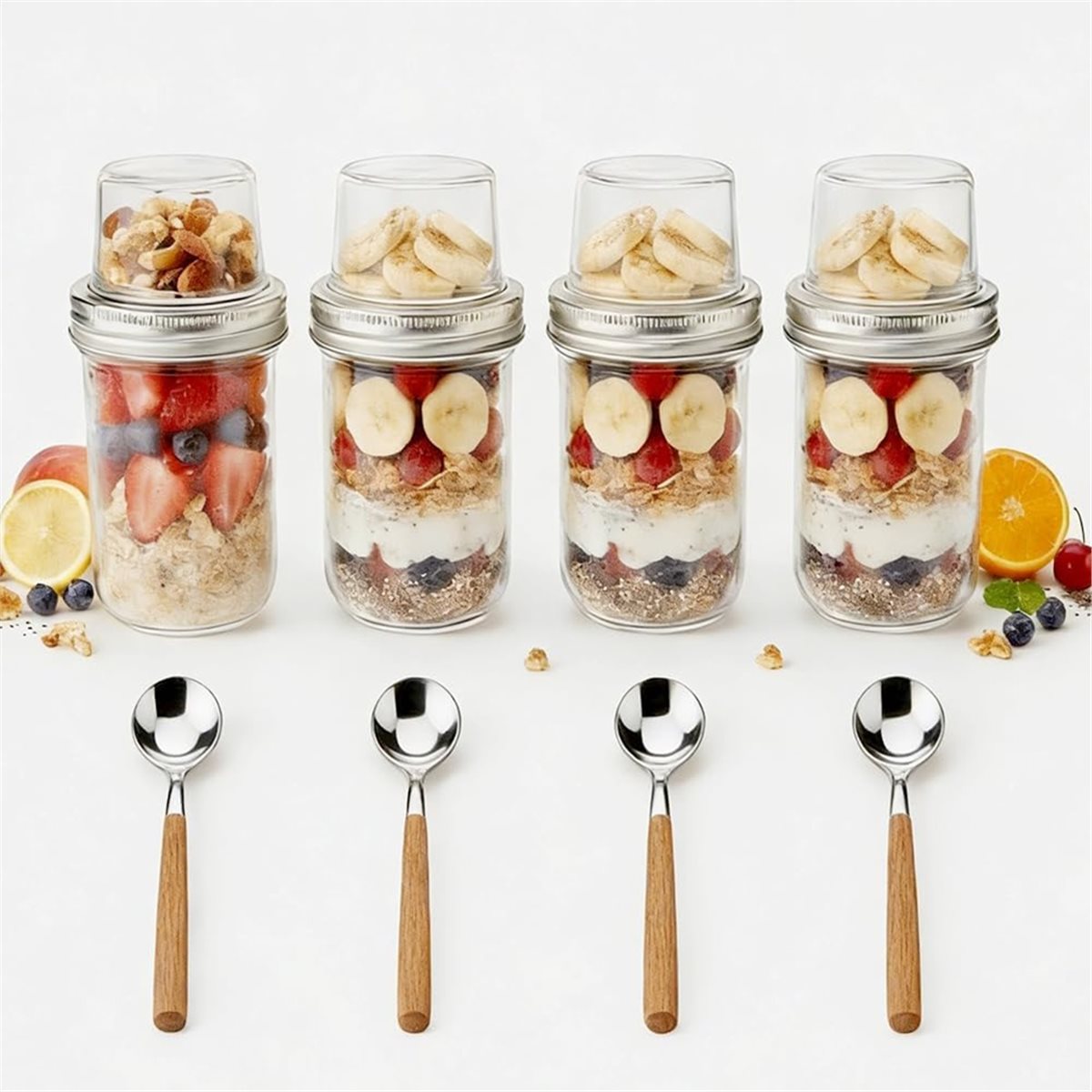 حاويات الشوفان الليلي مع أغطية - مراجعة Meal Prep Overnight Oats وسعره
