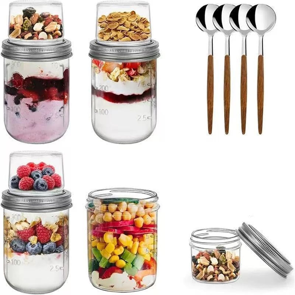 حاويات الشوفان الليلي مع أغطية - مراجعة Meal Prep Overnight Oats وسعره